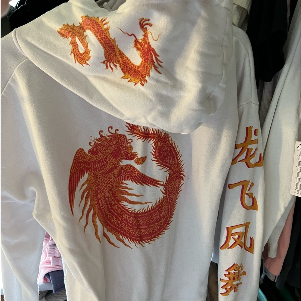 White graphic hoodie